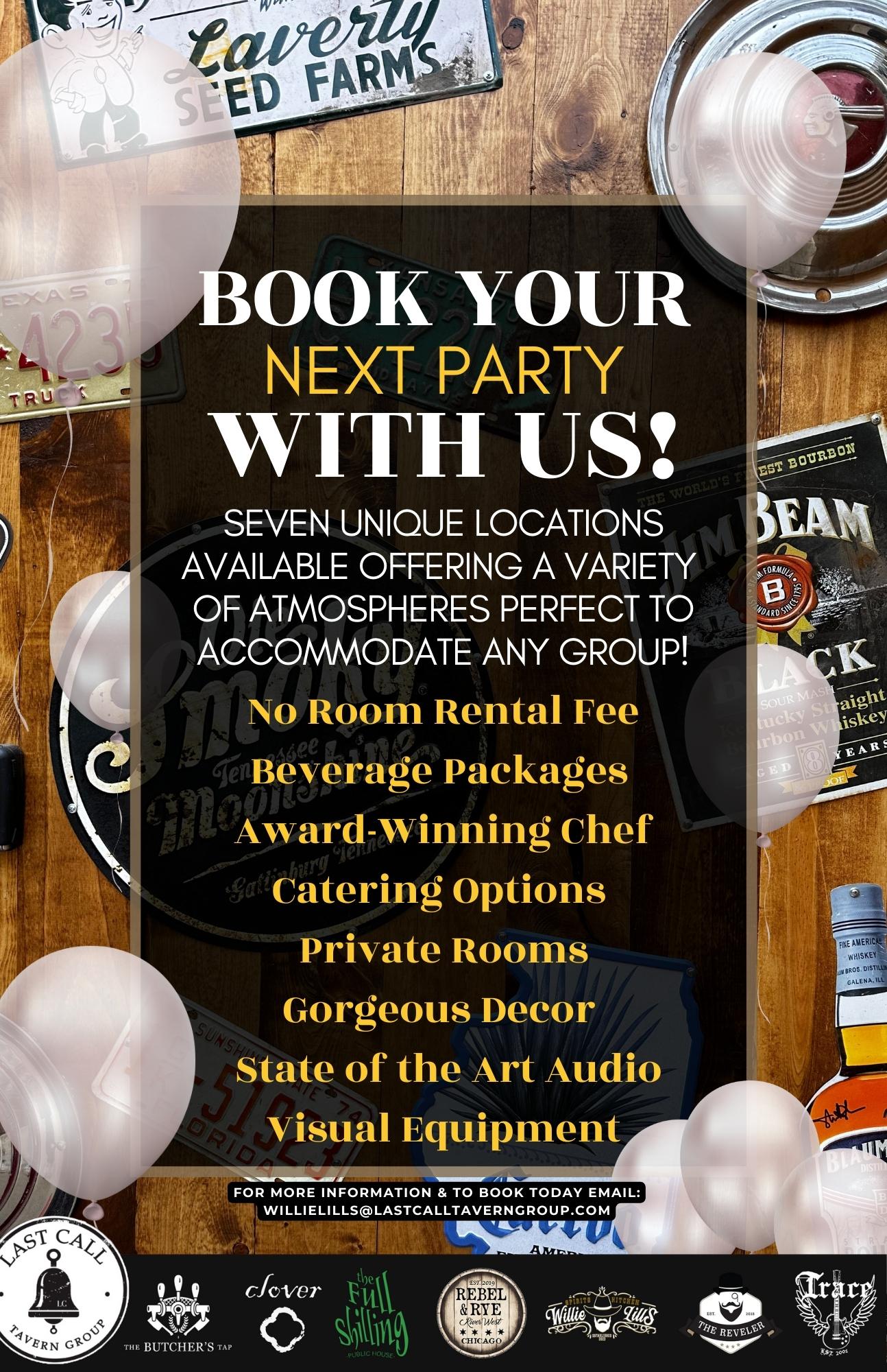 Book your private event at Willi Lills