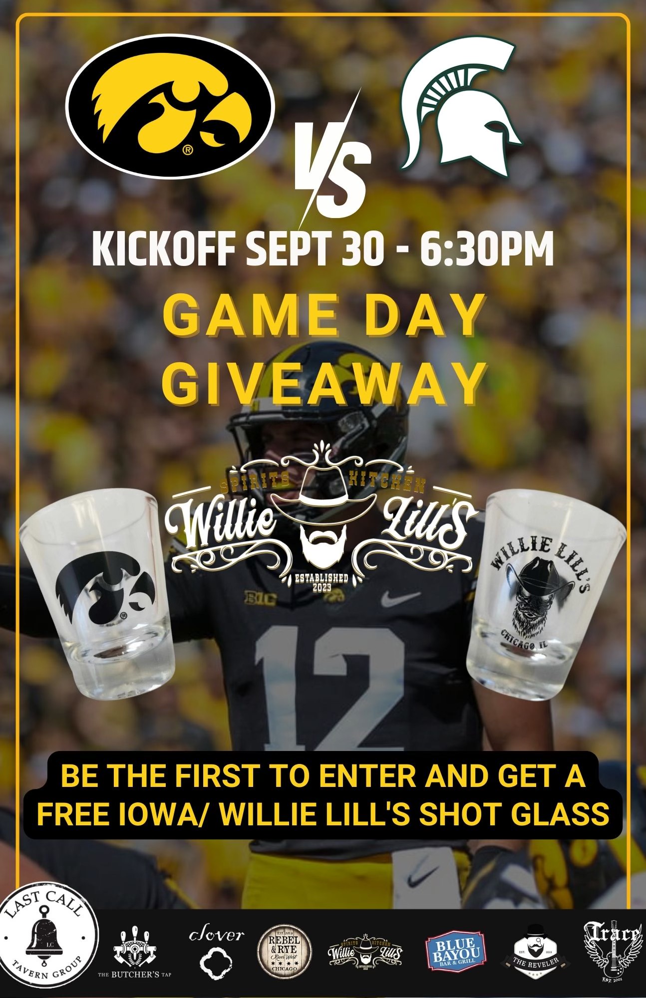 Your Home for Iowa Football Games In Chicago-Wille Lill's