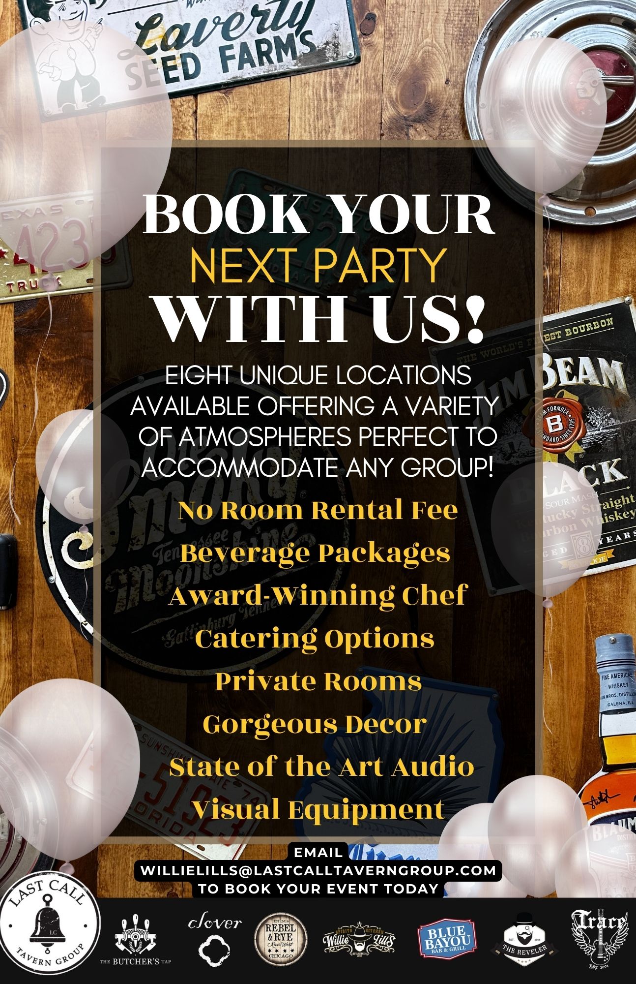 Book your private event at Willi Lills