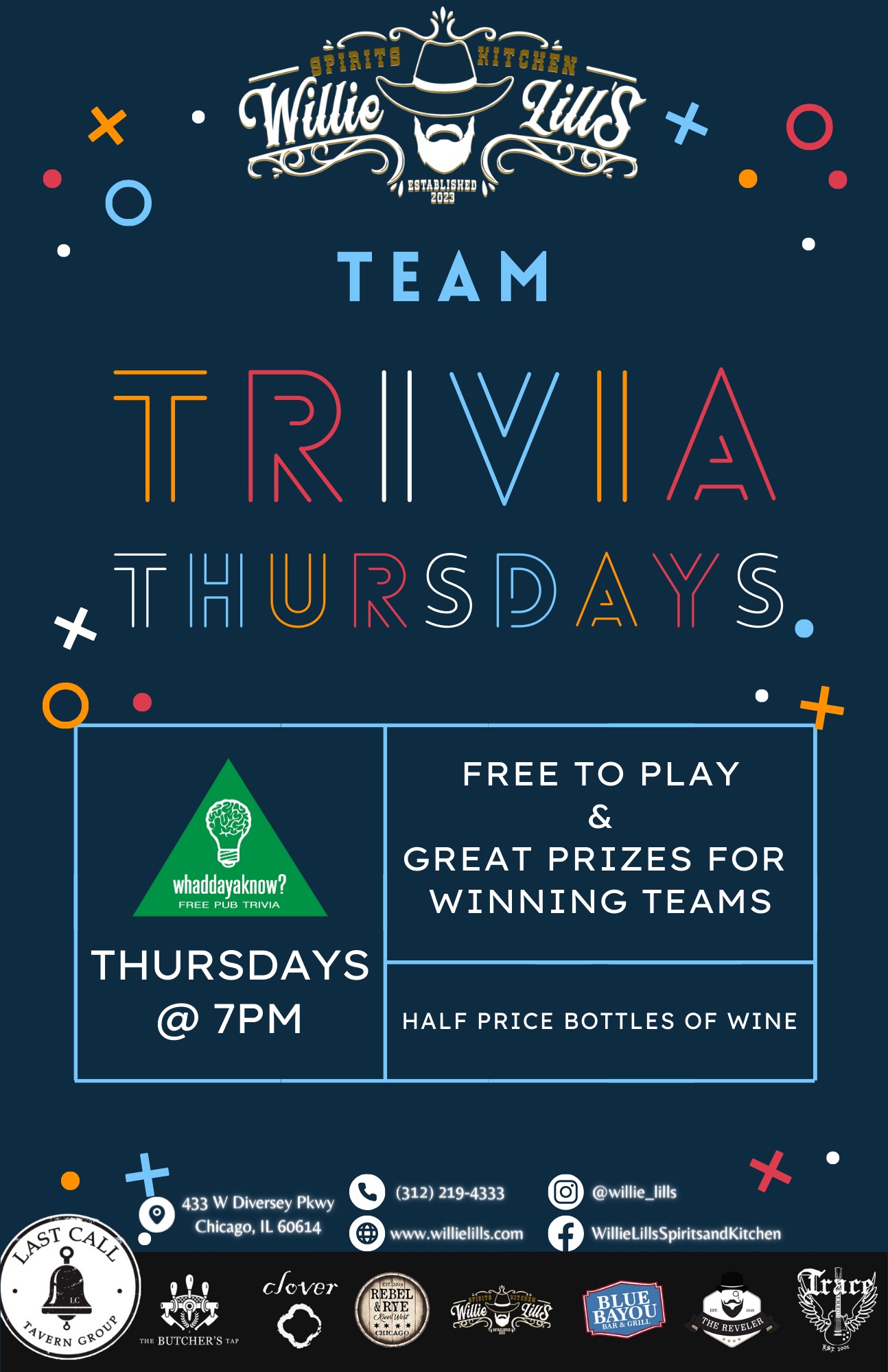 Team Trivia on Thursdays at Willi Lil's